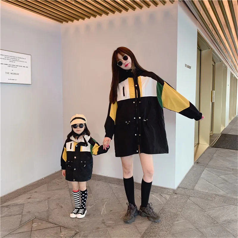 

family matching clothes Mother and daughter windbreaker coat mom and son Casual outerwear family look girls jacket H0917
