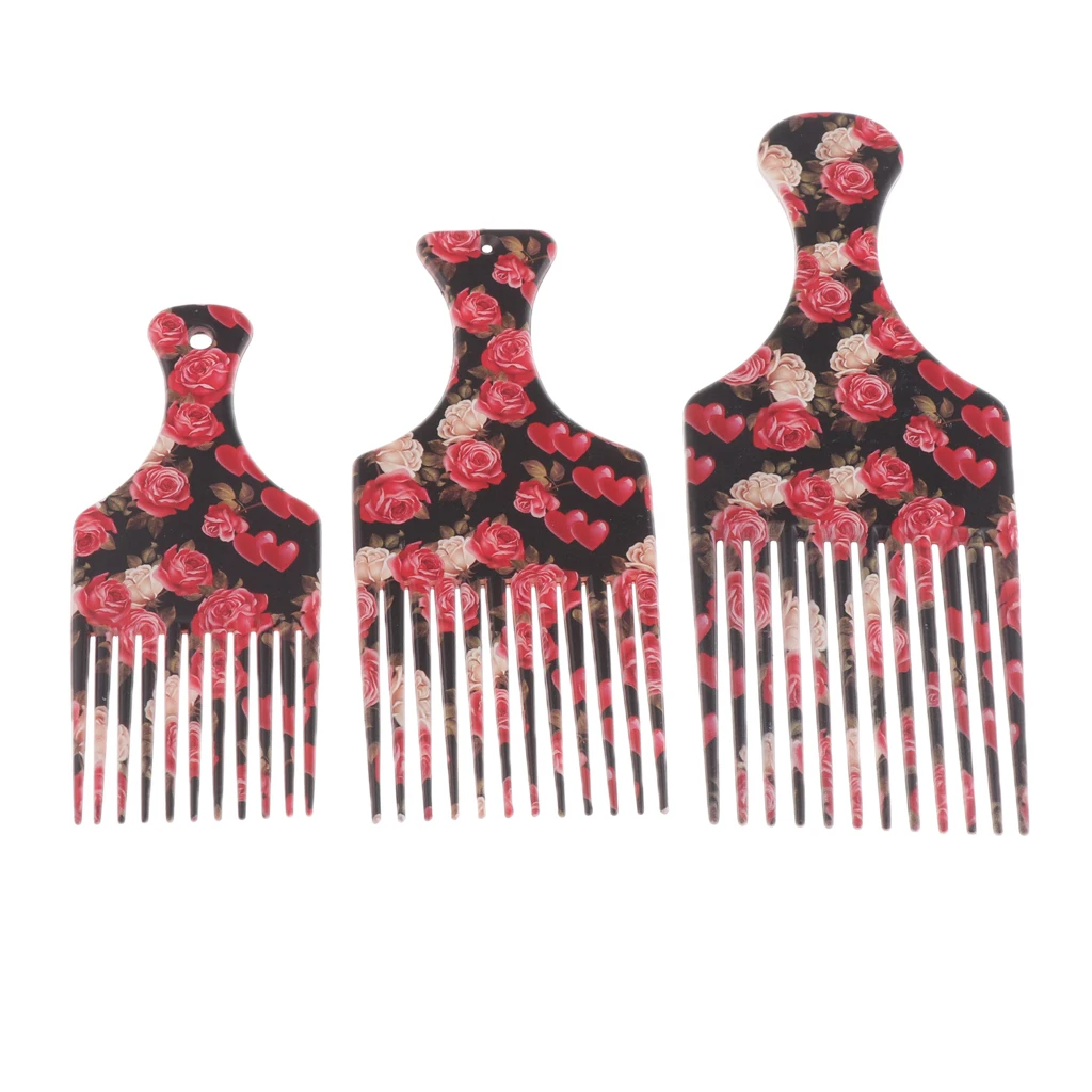 Long Handle Afro Pick Hair Comb Hairdressing Brush Tool Slick Back Hairstyle