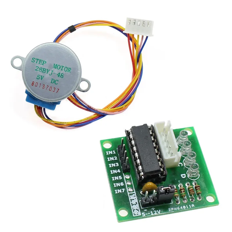 28BYJ-48-5V 4 фазный шаговый двигатель + плата драйвера ULN2003 для Arduino | Электронные