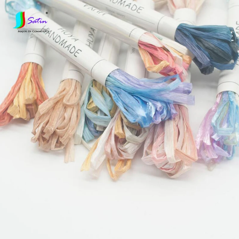 

French Style Embroidery Material Beautiful Gradient Decorate Rope Handmade Crafts Accessories Gradient Color Thread S0164H