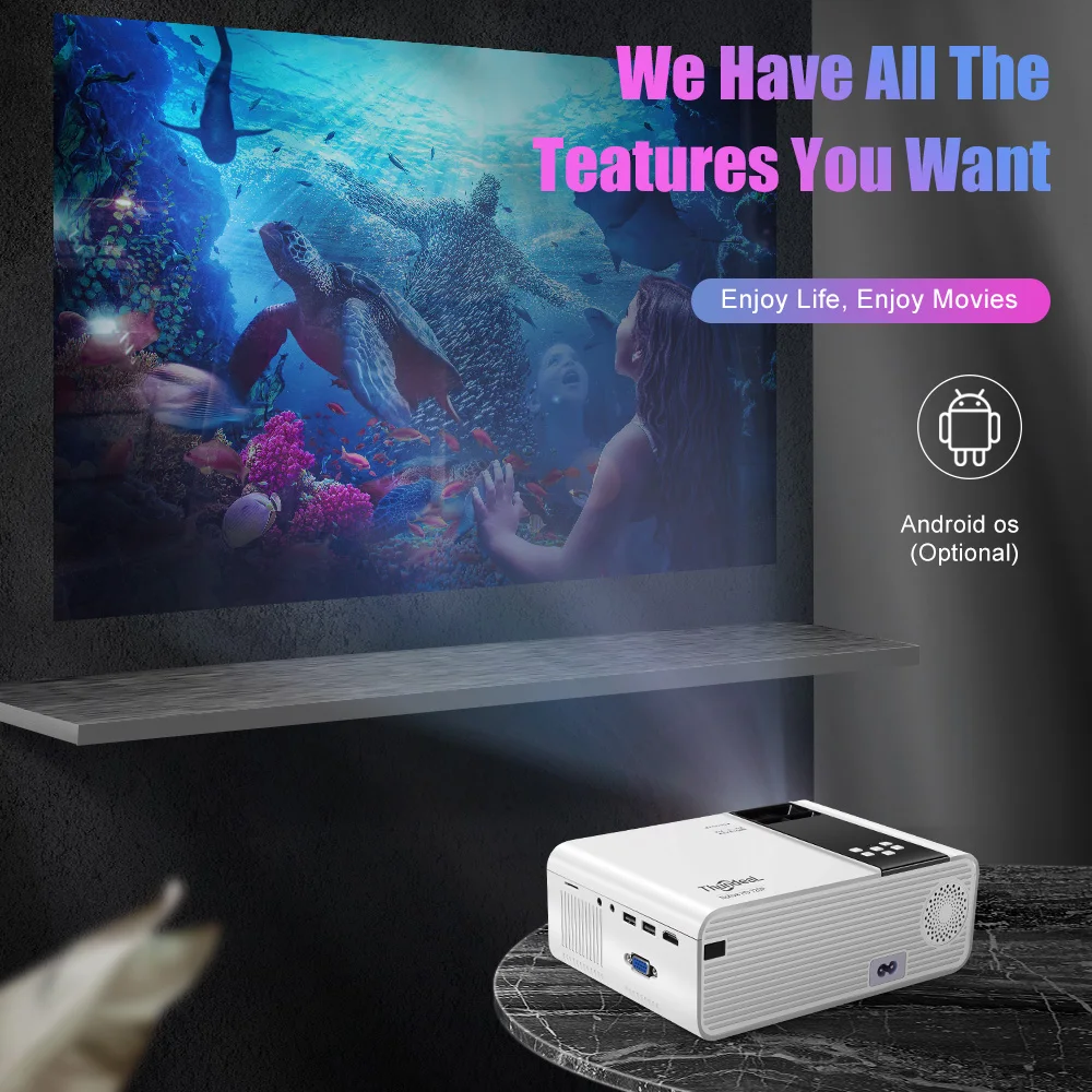 ThundeaL HD Mini Projector TD90 Native 1280 x 720P LED Android WiFi Projector Video Home Cinema 3D HDMI Movie Game Proyector ThundeaL HD Mini Projector TD90 Native 1280 x 720P LED Android WiFi Projector Video Home Cinema 3D HDMI Movie Game Proyector