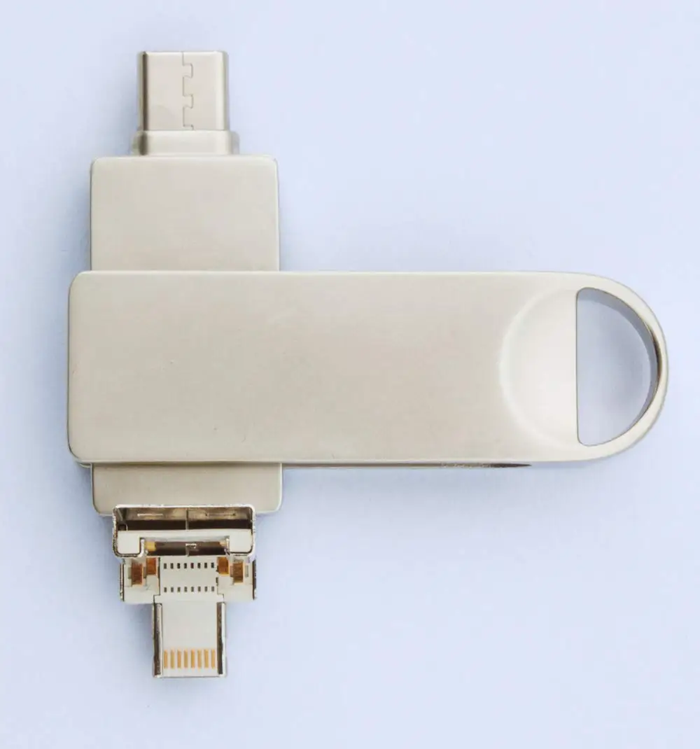 4 в 1 iPhone USB флэш-накопитель 128 ГБ флэш-память карта Micro usb type-C и USB 3,0 порты для iPhone/Android смартфонов/MacBook