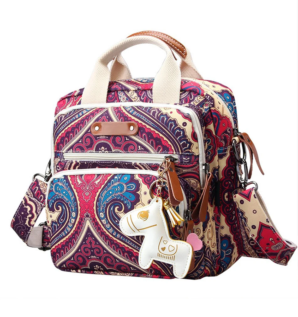 Многофункциональная Холщовая Сумка-рюкзак в полоску зебры, сумка для путешествий на короткие расстояния, аксессуары для детской коляски, Детская сумка для пеленок