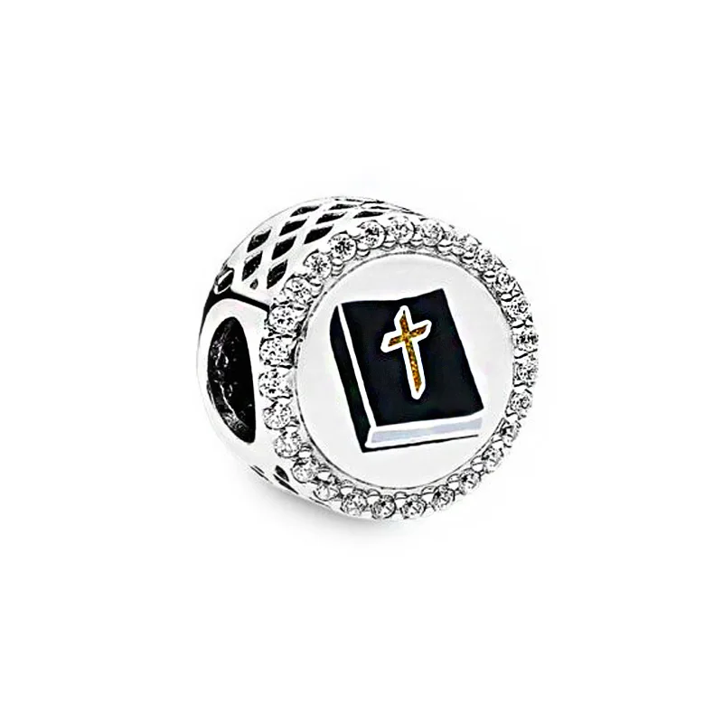 

DIY Bible Beads Charm Fit Original Pandora Bracelets 100% 925 Sterling Silver The Second Summer New DIY Birthday Blue Gift BTF