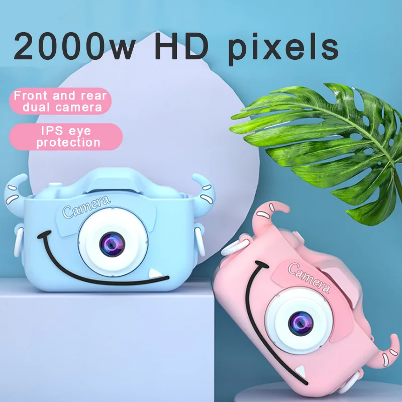 Ceny Cartoon Anti fall Mini kamera dla dzieci z przodu iz tyłu podwójna cyfrowa mała lustrzanka Cartoon Cute Camera Toys