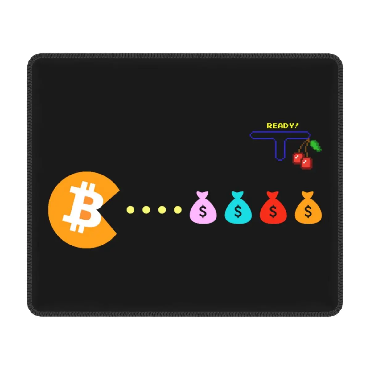 Bitcoin Eats Dollar Mouse Pad with Locking Edge Gamer Mousepad Anti-Slip Rubber Base Cryptocurrency Wallet Office Computer Mat | Компьютеры
