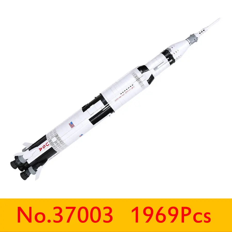 

1969Pcs The Apollo Saturn V Model Building Blocks 37003 New Ideas series Children Education Toys Compatible 21309