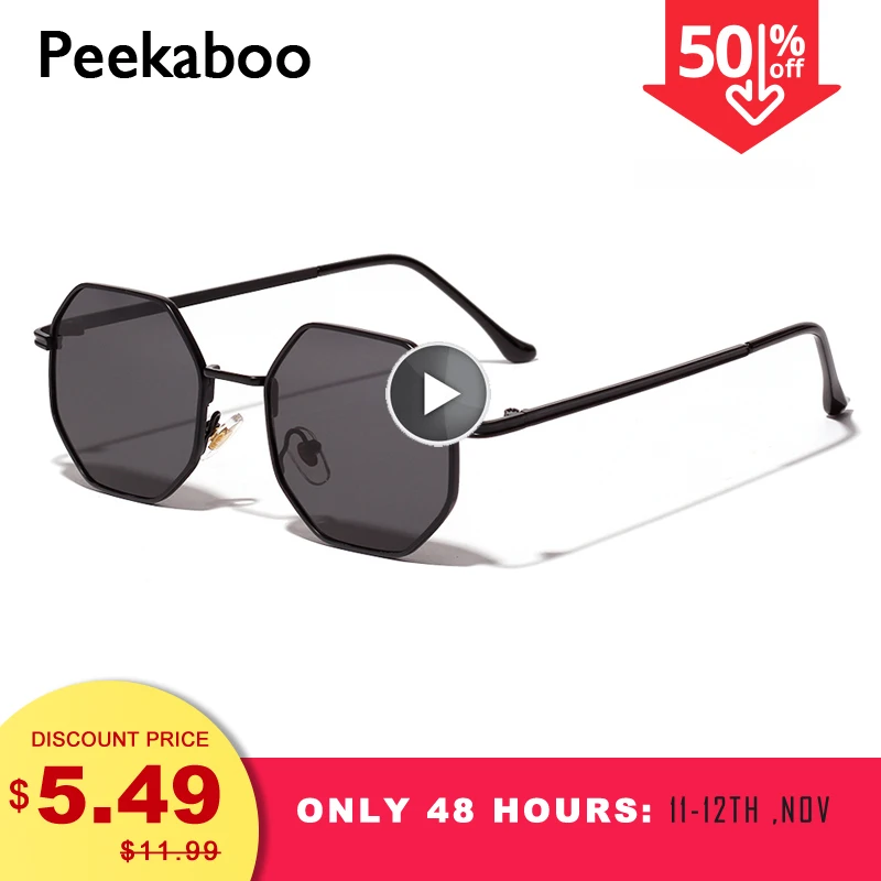 Женские и мужские винтажные солнцезащитные очки Peekaboo металлические золотые