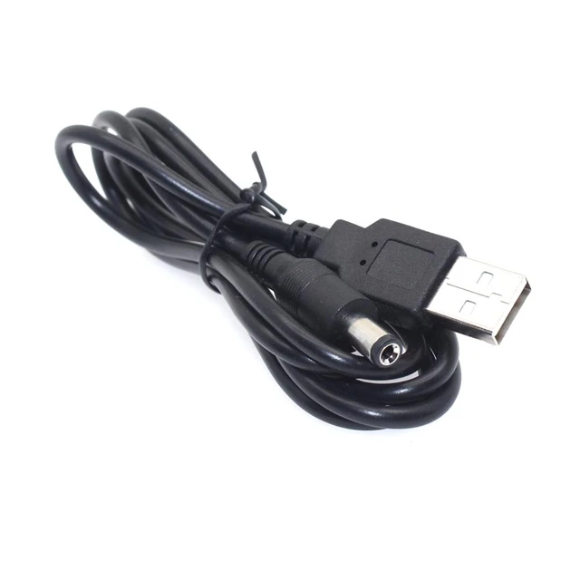 USB 2.0 to DC 5.5mm x 2.1mm Power Cable 24AWG 1A Support 5V or