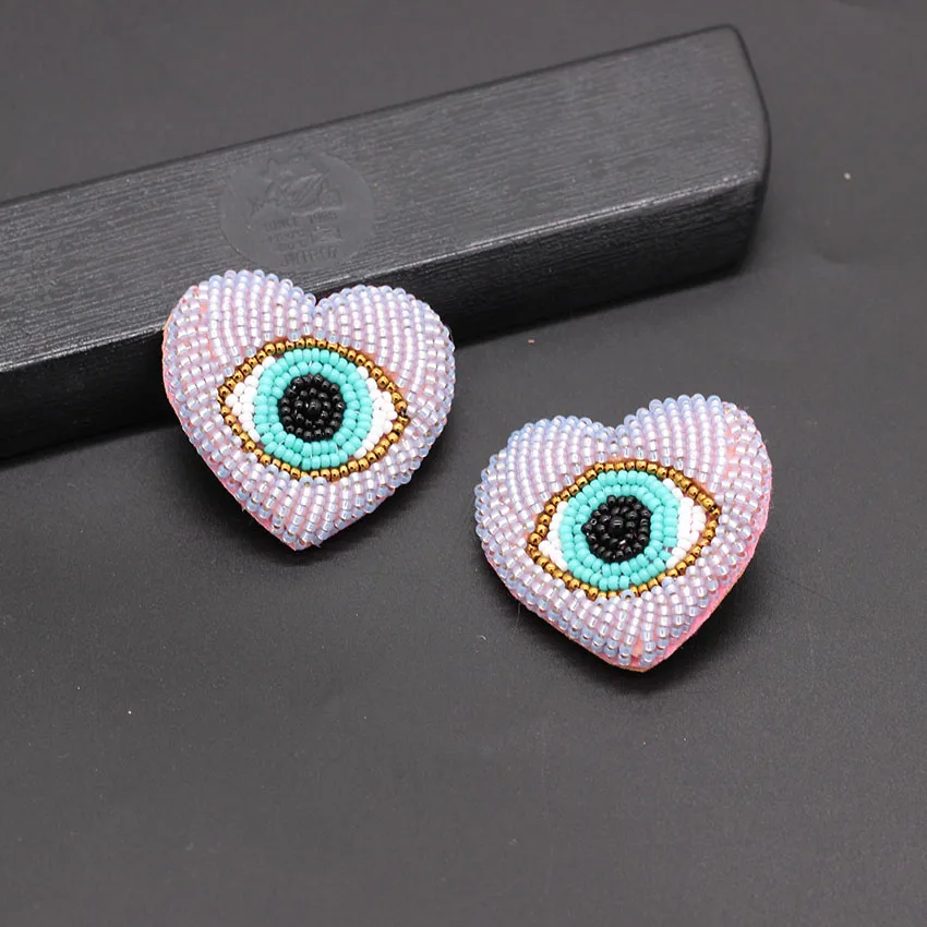 Новая мода темперамент кристалл в форме сердца глаза именные серьги Модный шар Джокер глаз серьги 785 - Окраска металла: 6