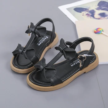 

New Children Girls Summer Sandals Fashion Kid Baby Princess Bow-tie Shoes Soft Bottom Non-slip Beach Sandal