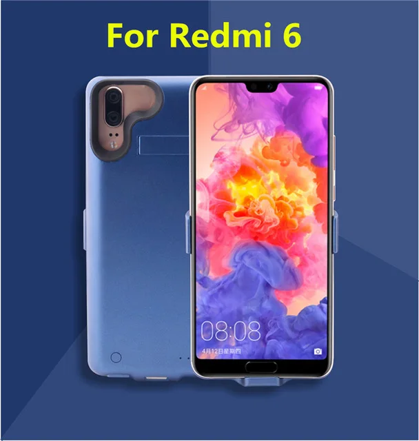 KQJYS 6000 мАч Внешний аккумулятор блок питания для Redmi 6 запасной Мобильный блок зарядки для Xiaomi Redmi 6 Pro Чехол для зарядного устройства - Цвет: Blue For Redmi 6