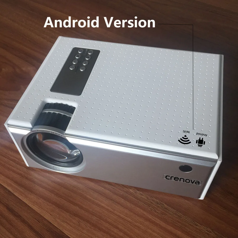 C8 Android Version CRENOVA Лучшая Android видео проектор C8 1280*720P родное разрешение с Wi-Fi Bluetooth домашний кинотеатр кинопроектор - Цвет: C8 Android Version
