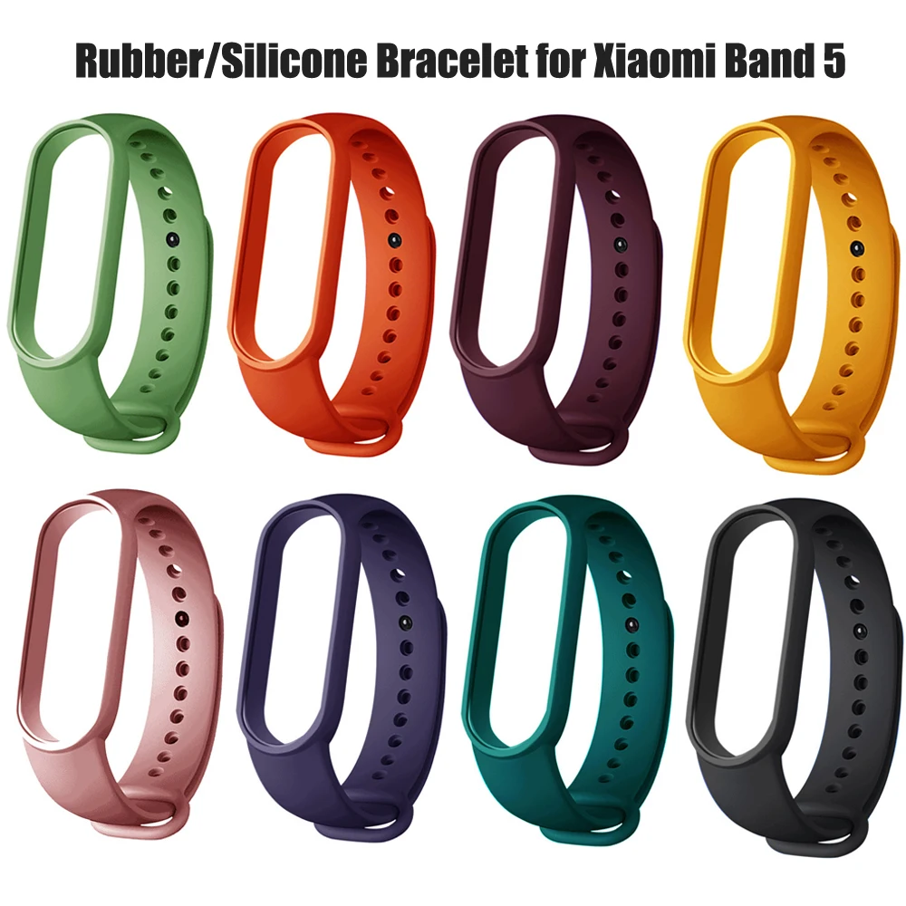 Сменный силиконовый браслет для Xiaomi Mi Band 5 резиновый ремешок браслета Xiomi