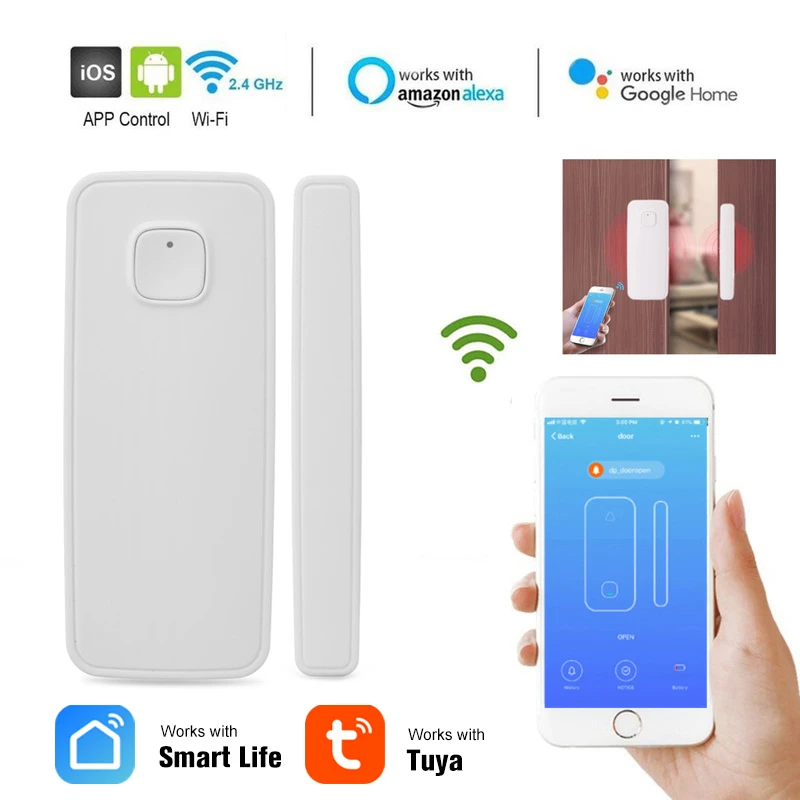 ring alarm hub plus keypad Tuya Smart WiFi Door Window Sensor Detector Wireless Alarm App Notification Home Security Compatible with Alexa Google Assistant wireless security keypad