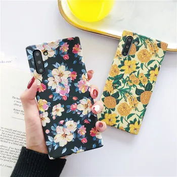 

Luminous Flowers Phone Case Phone Case For Samsung Note 10 Plus 9 8 s9 s8 plus s10 e Cover Retro Floral Leaf Cases Hard PC Capa