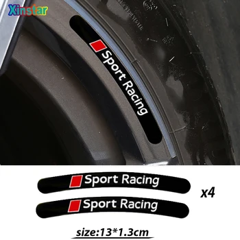 

4pcs car rim sticker for audi SLINE A1 8X A3 A4 B5 B6 B7 B8 B9 A5 A6 C7 C6 C5 4F A8 D3 D4 8R Q3 Q5 Q7 TT RS