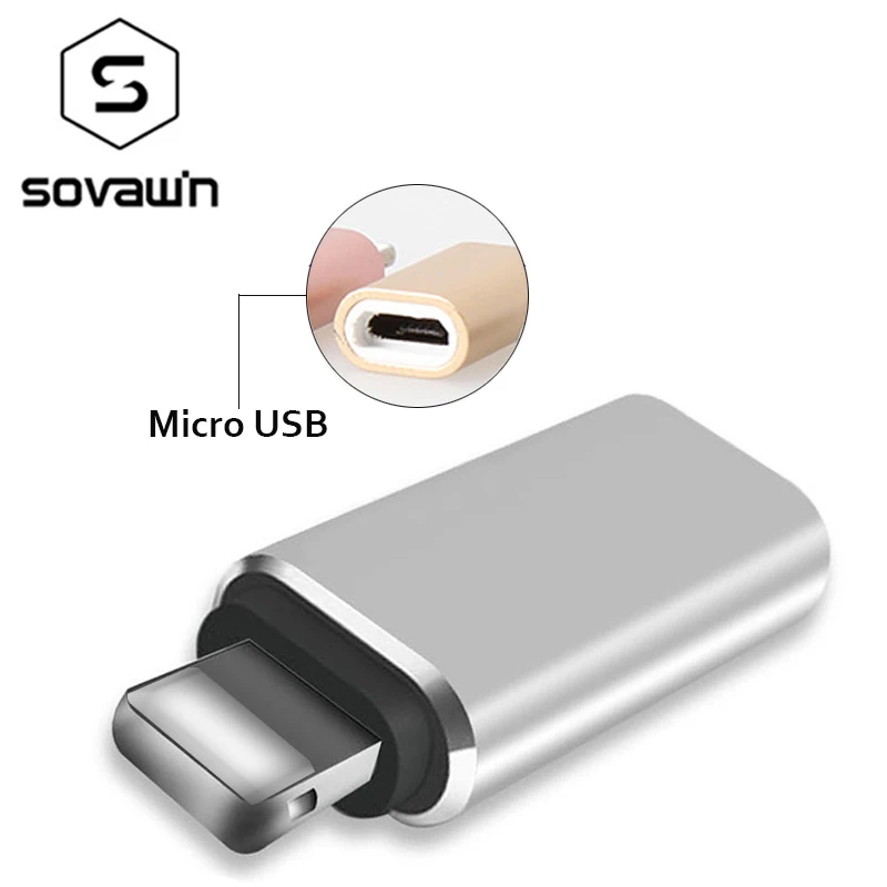 Sovawin адаптеры для мобильных телефонов Micro USB Female to 8 Pin Интерфейс Apple разъемы Micro USB быстрая зарядка для iPhone 8