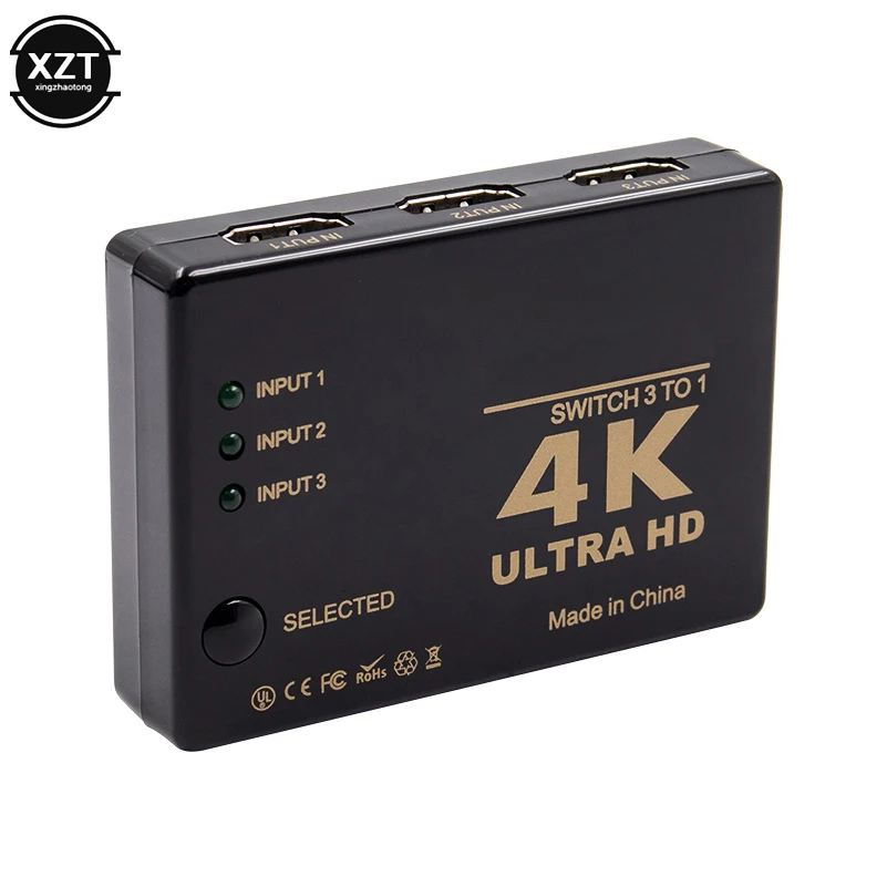 3 Port 4K*2K 1080P Switcher HDMI-compatible Selector 3x1 Splitter Box Ultra HD for PC DVD HDTV Xbox PS3 PS4 Multimedia Hdmi Splitter Converter