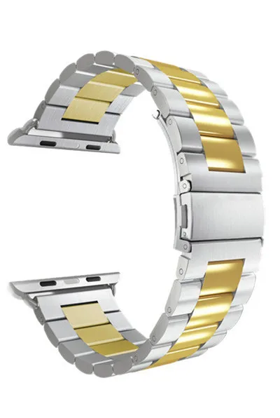 Ремешок из нержавеющей стали для apple watch 44 мм 40 мм 5 4 металлический ремешок для iwatch серии 3 2 1 42 мм 38 мм iphone часы браслет ремешок для часов - Цвет ремешка: Sliver and Gold