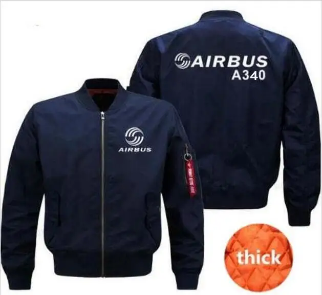 Новая мужская куртка пилота airbus, Толстая теплая куртка на молнии с длинным рукавом airbus, мужская куртка для спорта и отдыха - Цвет: Темно-серый