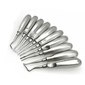 

10Pcs Stainless Steel Dental Elevator Oral Tooth Loosening Root Extraction Kit