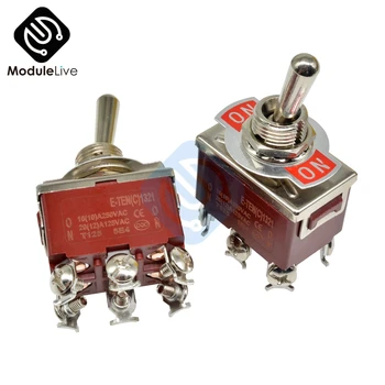 

E-TEN(C)1321 12mm Toggle Switch S Double Throw SPDT ON-OFF 250/16A 1/4 Inch Mounting 31.4*19.7MM 2Positions 6Pins