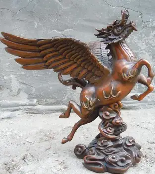 

zhmui8800626438+<<+China bronze carved beautifully lucky Pegasus horse sculpture statue