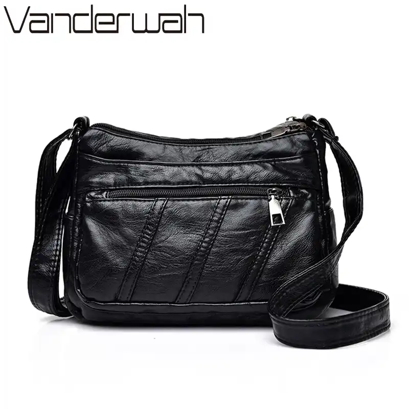 black soft leather crossbody bag