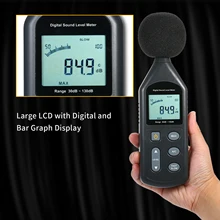 Цифровой измеритель уровня звука с ЖК-дисплеем, измеритель шума 30 дБ~ 130 дБ, измерительный прибор, измеритель уровня шума, измерительный инструмент