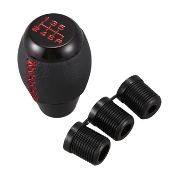 

6 Speed Manual Red Stitching Black Leather Gear Shift Knob for Honda Civic EP3 EJ FD FA SI