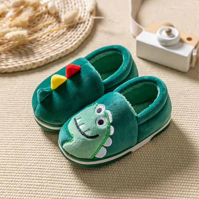 Cute Dinosaur Slippers Green