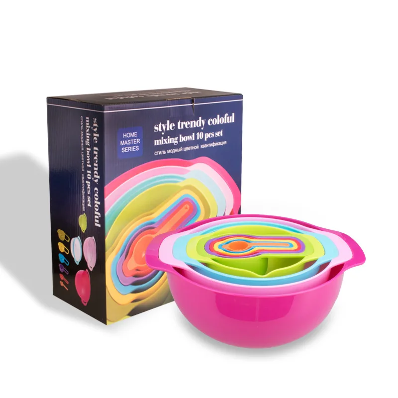 

Multi-functional Color Infrared Storage Salad Bowl Ten Sets of DIY Baking Tool Combination Measuring Cup Measuring Spoon Ten-in-