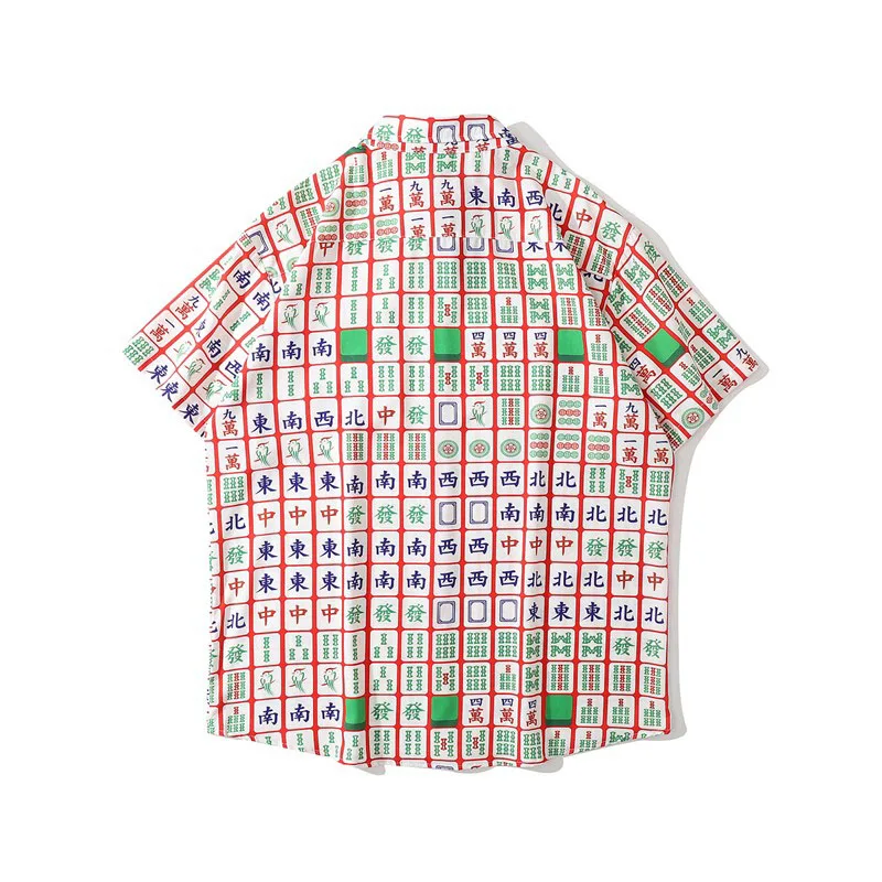 Men Shirt Short Sleeve 2021 New Arrival Summer Loose Chinese Character Male Shirt Thin Comfortable Student Chinese Style S20