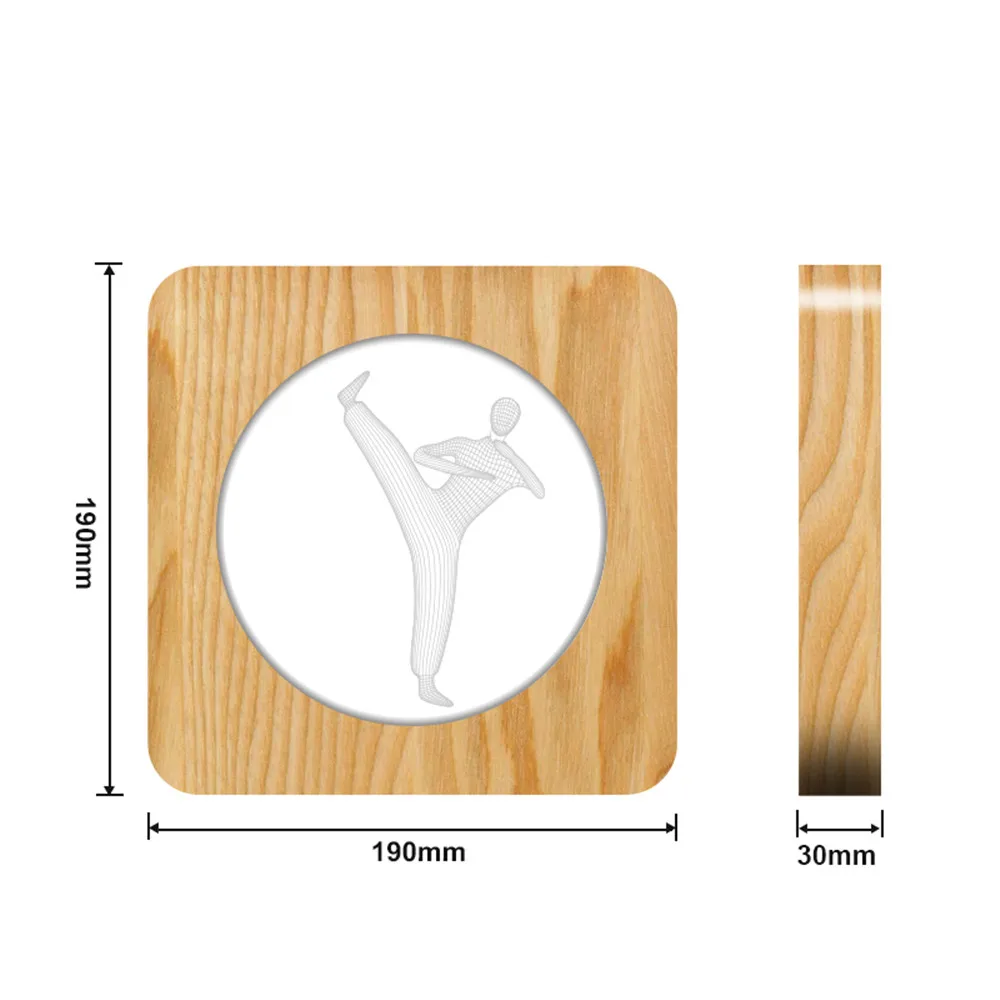 

Judo Karate 3D LED Arylic ABS Lamp USB Table Light Switch Control Carving Lamp for Children's Room Decoration Dropshipping