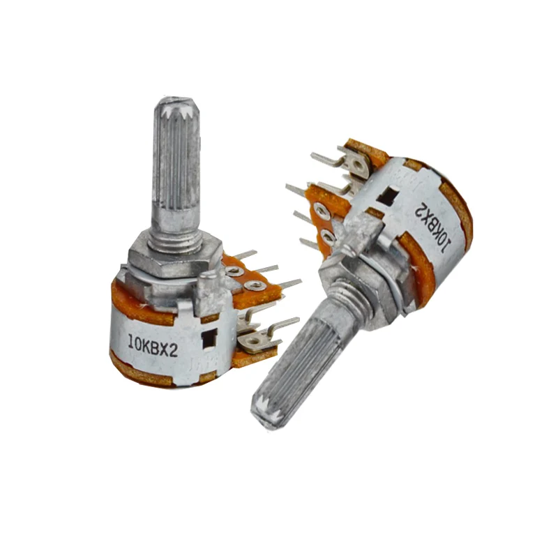 1PCS RK163 10KAx2 B10Kx2 Audio Amplifier Amp Volume Dual unit Rotary