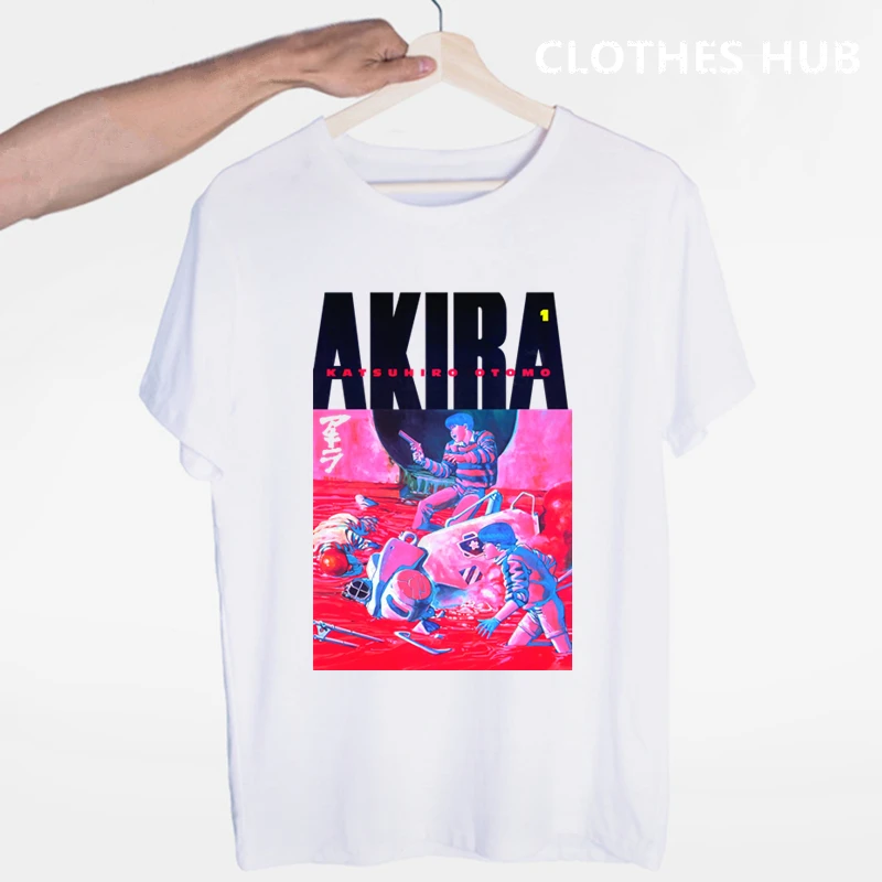 Akira Synthwave футболка мужская с коротким рукавом летняя модная футболка Повседневная белая футболка модная футболка с круглым вырезом топы