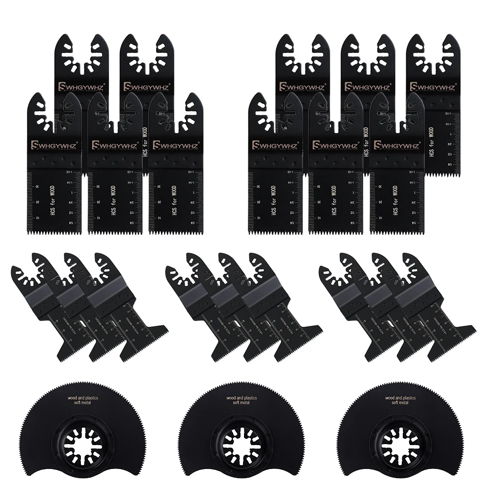 

23pcs Kit Oscillating Tool Saw Blades for Power Tools High Carbon Steel Metalworking Saw Blades for Wood Plastic