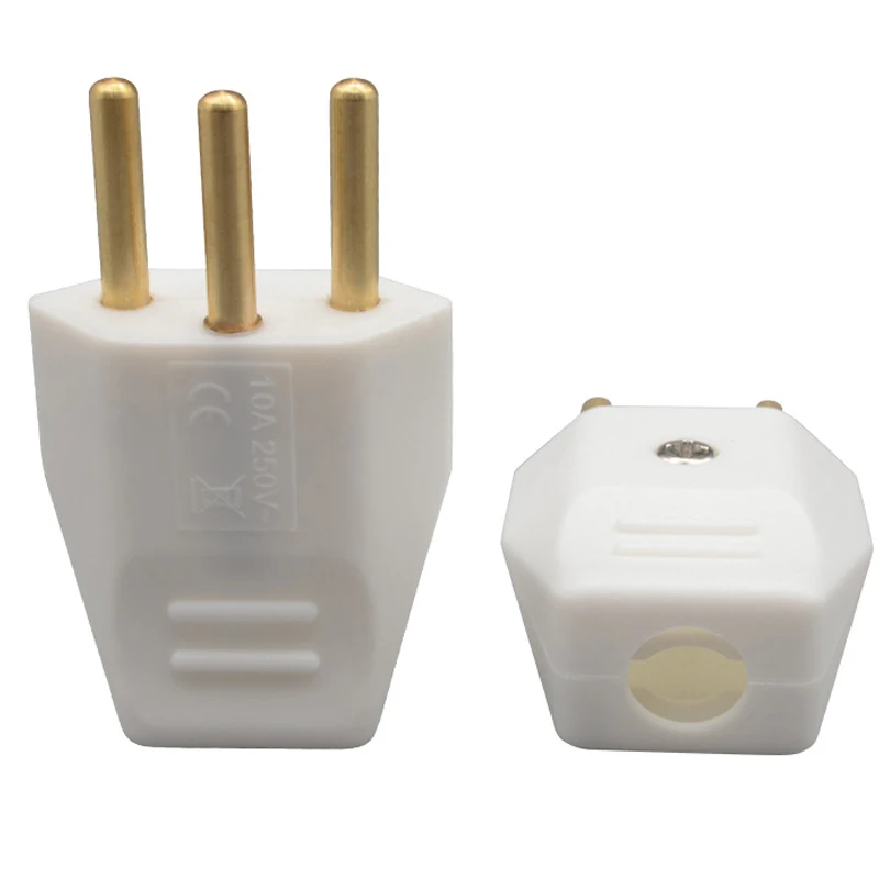 Copper CE Switzerland power cable Assembly wiring plug 250V 10A 1pcs 3Pole Connector Euro industrial power cord plug power strip,plug adapter,electrical socket,power socket,power plug adapter,power cord,wall socket extender