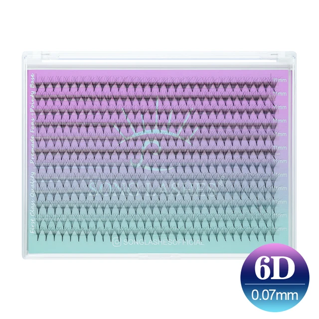 SONG LASHES Premade Volume Fans Mega Tray 360 Fans Sharp Thin Pointy Base Eyelash Extensions  Mega Tray 360Fans 6D 7D 8D 10D 12D 6D-0.07-360 fans
