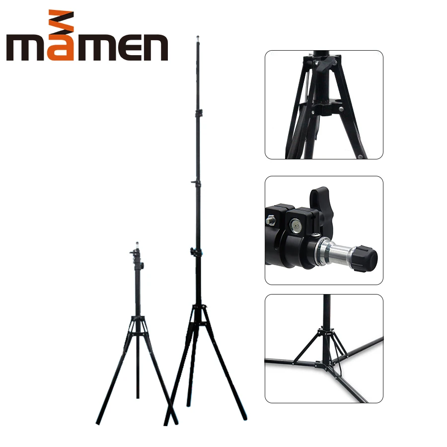 

MAMEN 50/120/200 cm Foldable Light Stand Photography Lighting tripod Screw 360 Degree Camera Phone Holder Bracket For Phone