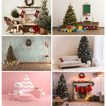 

Christmas Backdrop Wood Board Light Winter Snow Gift Star Bell Vinyl Photography Background For Photo Studio 20825SD-05
