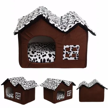 

Portable Luxury Spot Double Top Pet House Dog Cat Sleep Bed Warm Cozy Puppy Beding Home Pad Cushioh Winter Warm