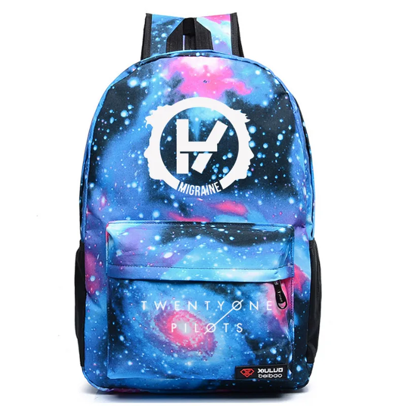 Twenty One Pilots school bag Reflective Rucksack student schoolbags Travel backpack Leisure Daily Notebook Storage bags - Цвет: style11 blue