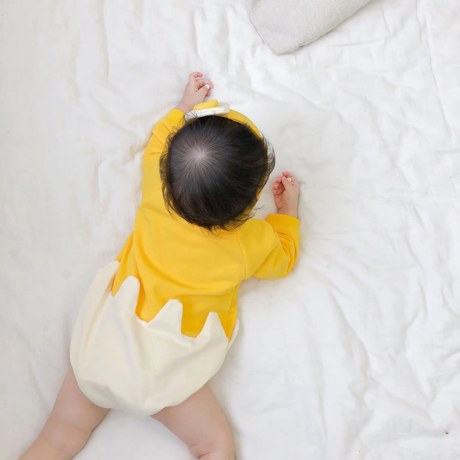 Envio Gratis Bebe 0 24m Chica Novedad Huevo Frito Diadema Traje De Mameluco Conjunto Color Blanco Amarillo De Manga Larga Mono De Una Sola Pieza Peleles Aliexpress