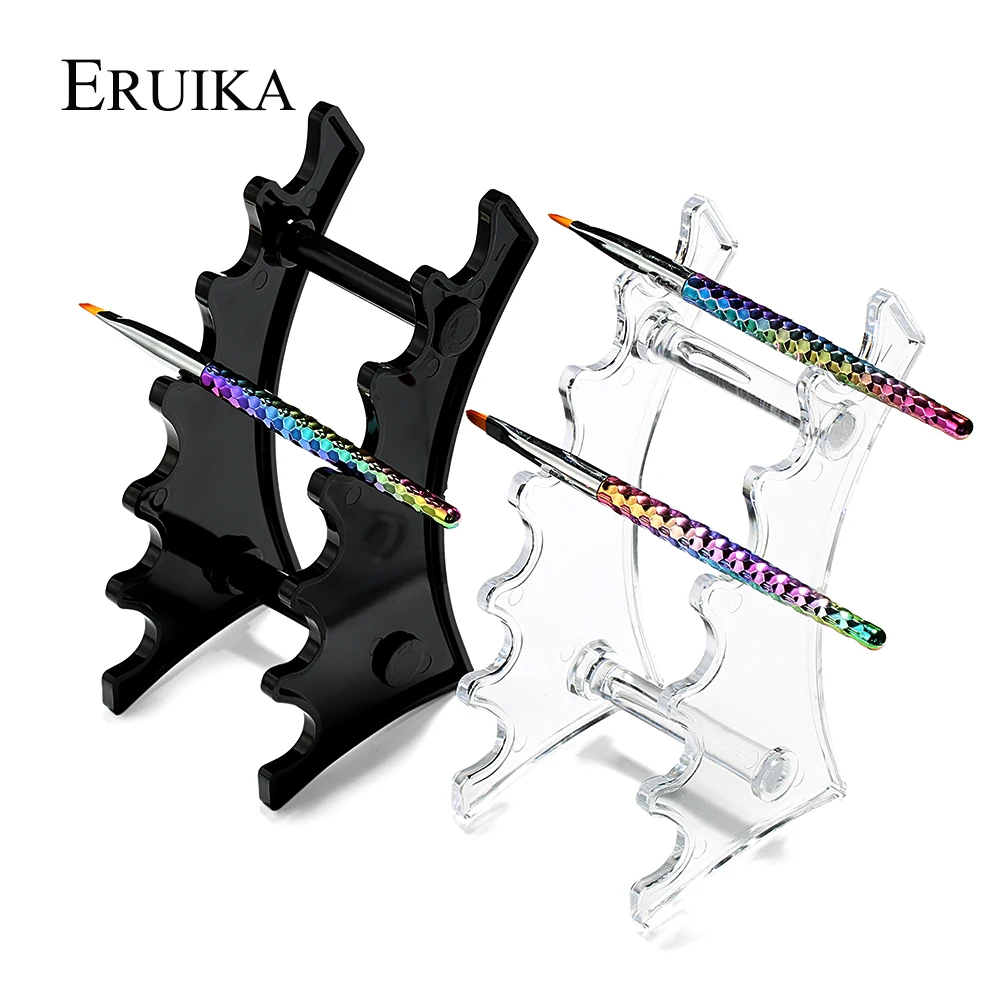 Eruika 1set Acrylic Makeup Nail Brush Holder Brushes Pen Stand For