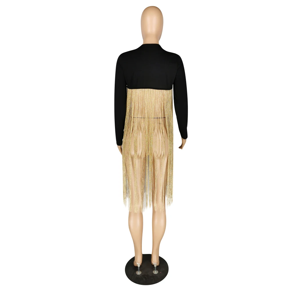 Новые весенние зимние женские блейзеры с длинным рукавом, одноцветные блейзеры с кисточками размера плюс, сексуальная одежда для ночного клуба, уличные пальто