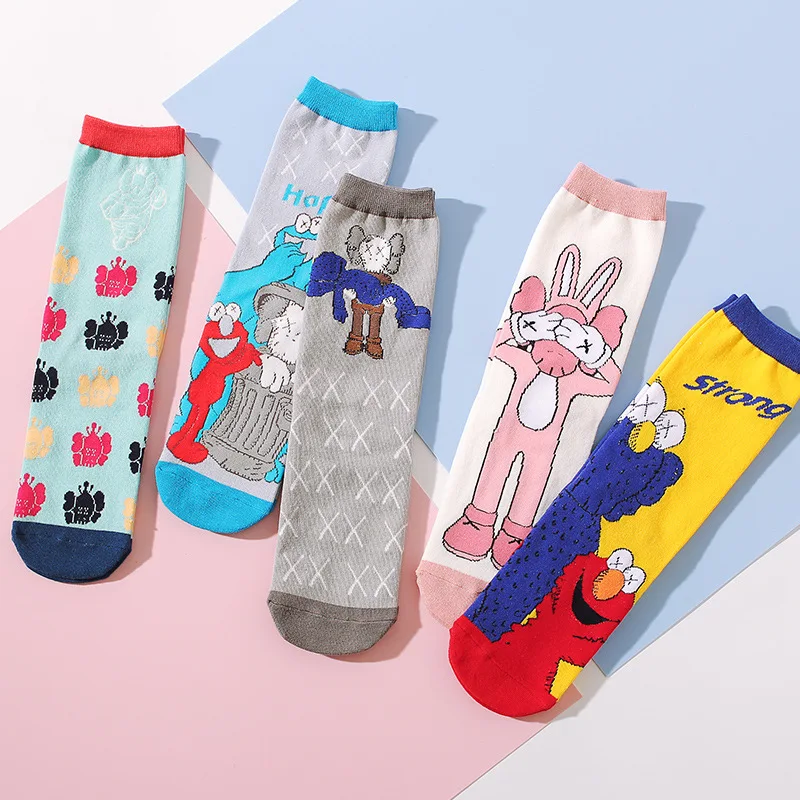 

1 Pairs Harajuku Women Funny Patterned Short Cotton Socks Colored Hipster Ankle Cool Women Student Cute Casual Art Sox