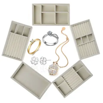 

5Pcs Stackable Jewelry Tray Ring Necklace Storage Organizer Bracelet Watch Display Jewelry Storage for Drawer Dresser