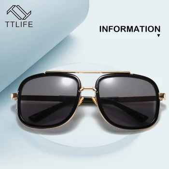 

TTLIFE Classic Oversized Men Sunglasses Women Glasses Square retro Oculos de sol Male UV400 Mirror Eyewear Gafas De Sol Mujer